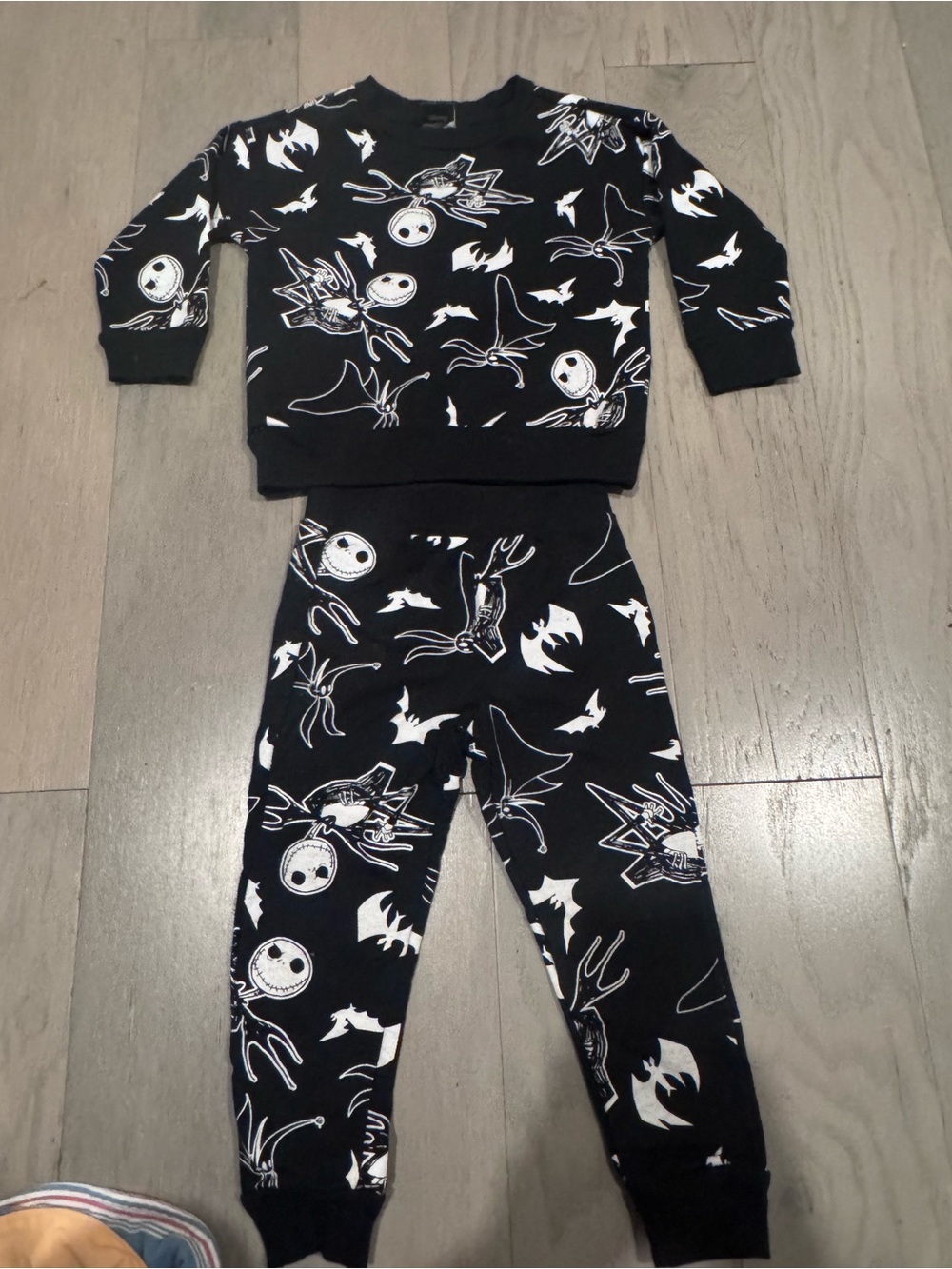 Kids Black & White Halloween Character Pants Set